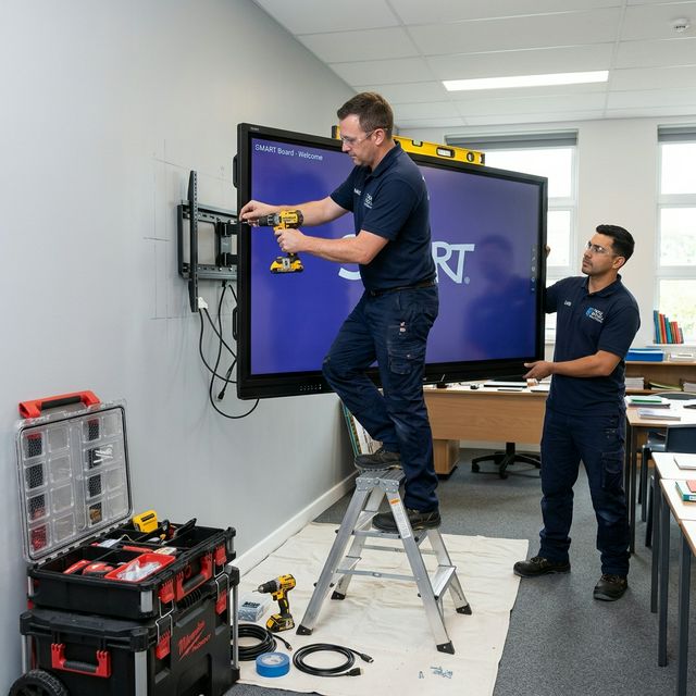 Lắp đặt bảng thông minh trường THPT Nguyễn Huệ